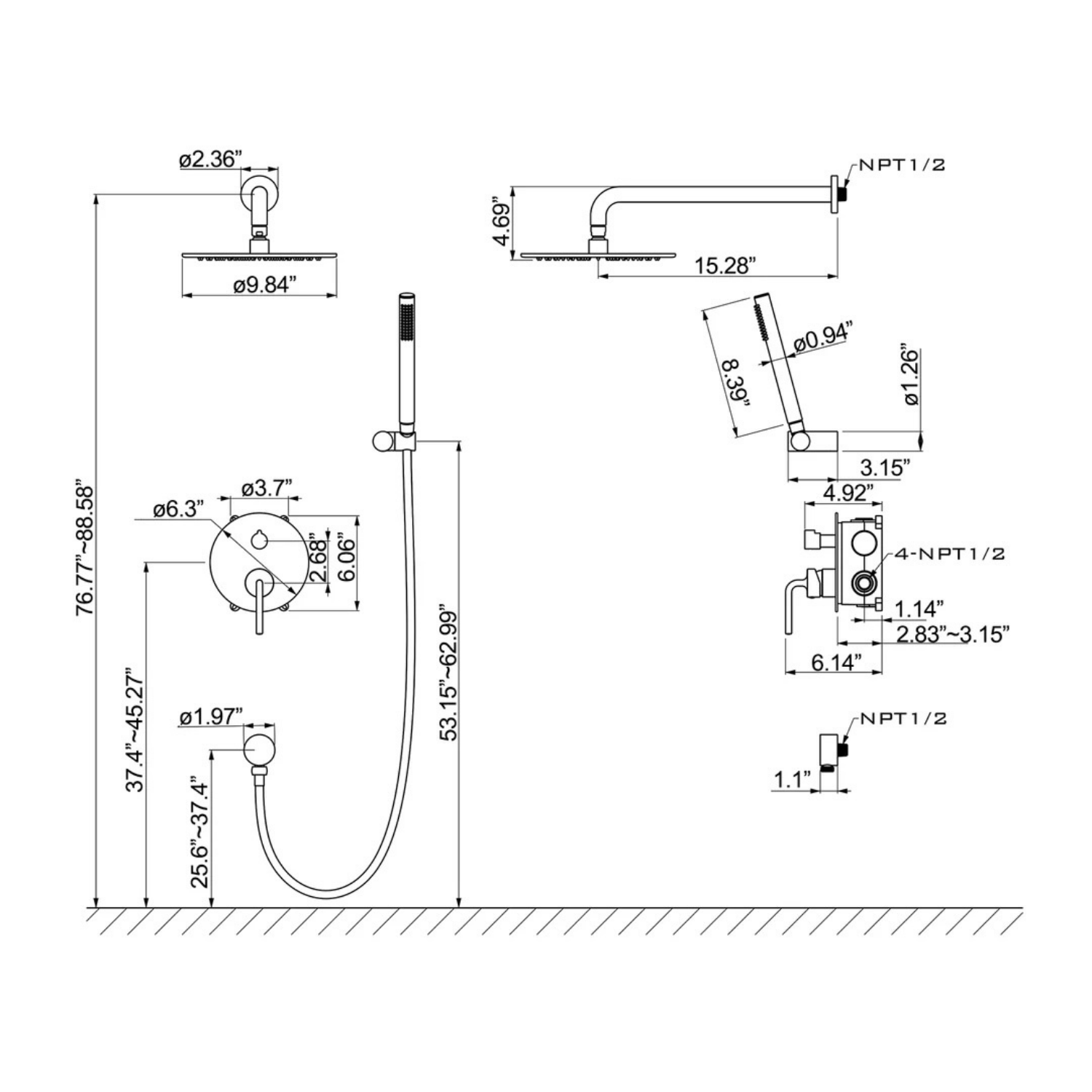 SSHK0001AIO Dimensions